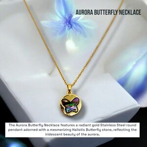 Butterfly Gold Stainless Steel Necklace
